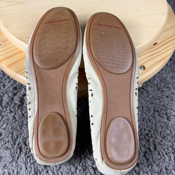 Miz Mooz Shoe Parvati Ballet Flats Womens Size 9 Leather Ivory Slip On Casual - Picture 8 of 8